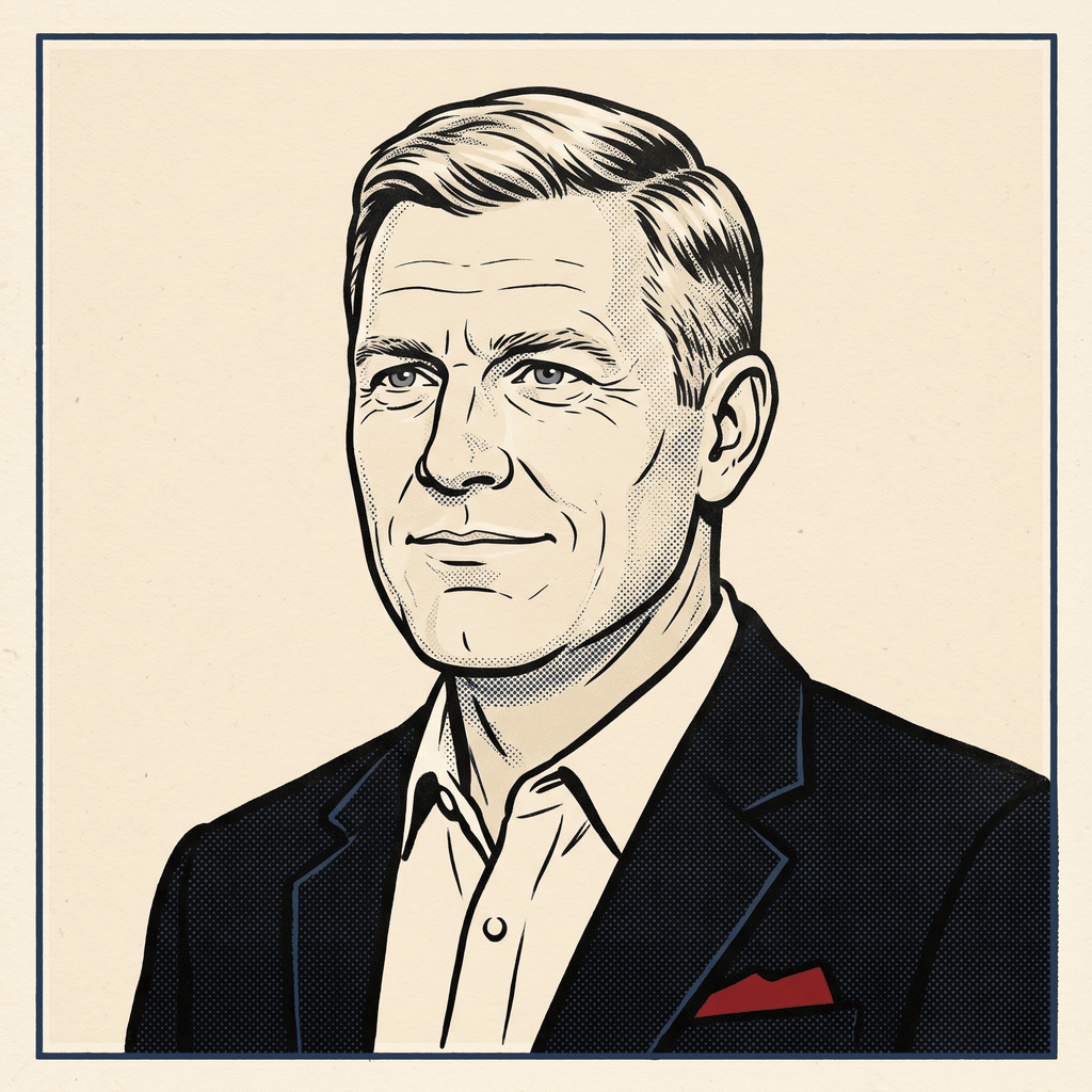 Portrait of Grant Mercer, center-right panelist